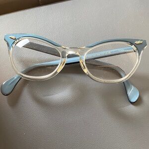 Vintage American Optical Blue and Clear Cat-Eye Glasses
